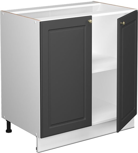 Vicco - Spülenunterschrank Fame-Line, Anthrazit-Gold, 80 cm mit Regal, ap Marmor