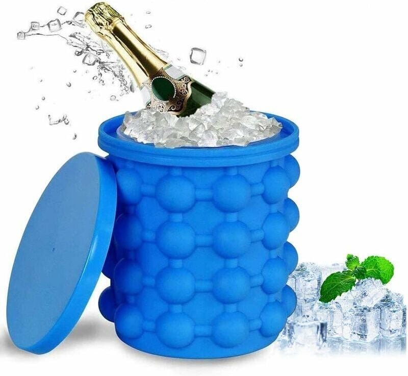 Ahlsen Eiswürfelformen, Eiswürfelform mit Deckel, Eiswürfel, Silikon-Eiswürfelbereiter, magischer wiederverwendbarer Eis...