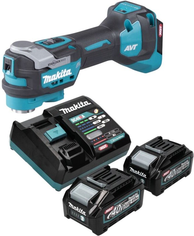 Makita TM 001 GM201 Akku Multifunktionswerkzeug 40 V max. Starlock Max Brushless + 2x Akku 4,0 Ah + Ladegerät