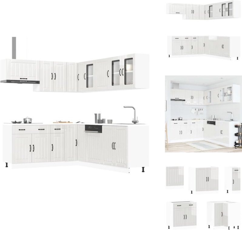 Vidaxl - 11-tlg. Küchenschrank-Set Lucca Hochglanz-Weiß Holzwerkstoff - Küchenschrank-Set - Küchenschrank-Sets - Küchenz...