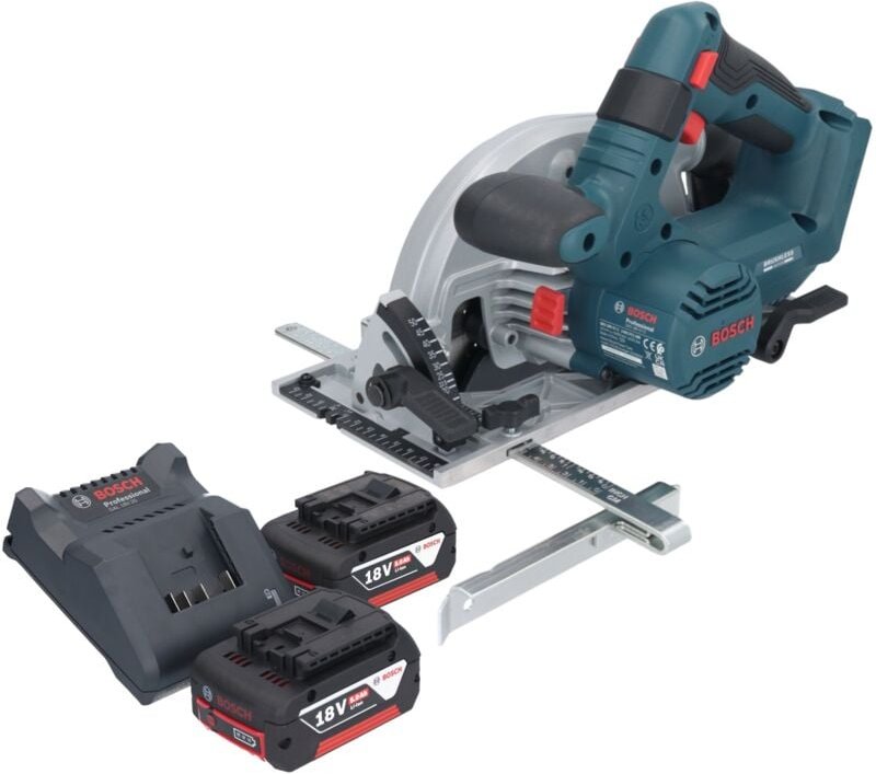 Bosch GKS 18V-57-2 Professional Akku Handkreissäge 18 V 165 mm Brushless + 2x Akku 5,0 Ah + Ladegerät