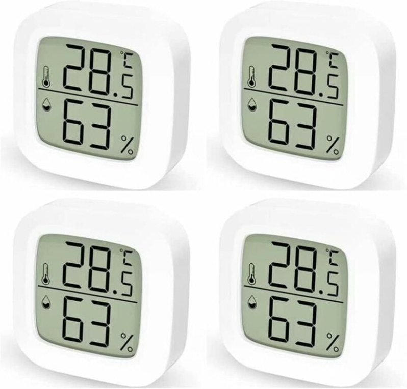 Thermometre Interieur Maison Lot de 4 Thermometre Hygrometre Numérique,Thermomètre Digital pour Chambre à Coucher - Lnty...