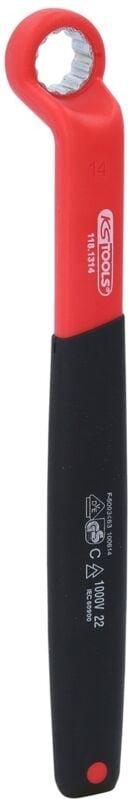 Isolierter Ringschlüssel, gekröpft, 14 mm