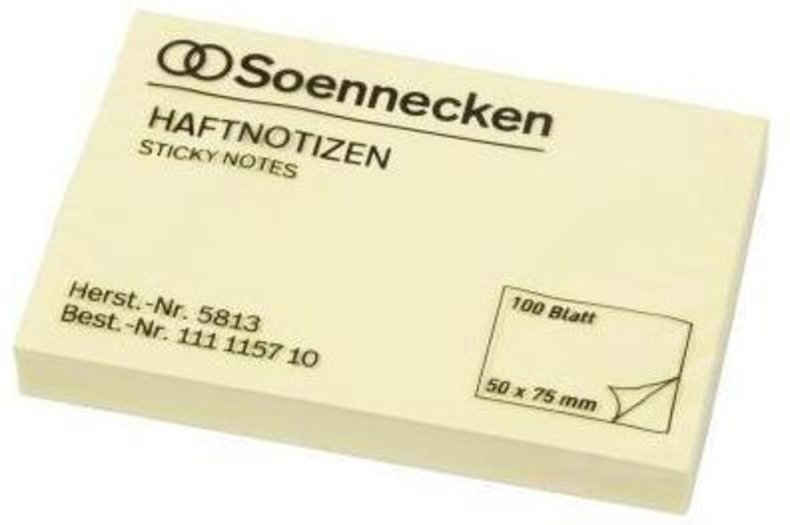 Haftnotiz 50 x 75 mm (b x h) gelb 100 Bl.