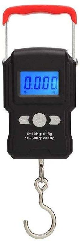XVX - Angelwaage, 50 kg Hängegepäckwaage, elektronische Angelwaage mit hintergrundbeleuchtetem LCD-Display, geeignet zum...