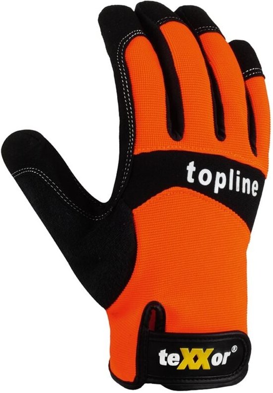teXXor® topline Kunstleder-Handschuhe IRVINE, SB-Verpackung, Orange/Schwarz/Grau