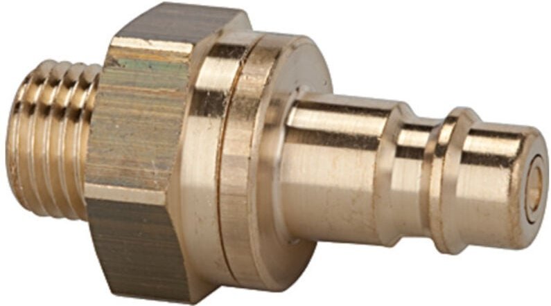 Nippel für Kuppl. nw 7,2,-7,8, beids. absper., ms blank, g 1/4 ag - Riegler