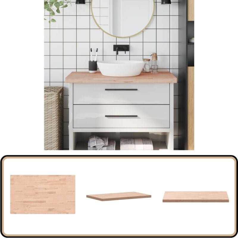 Waschtischplatte 100x60x4 cm Massivholz Buche - Holz Arbeitsfläche - Buchenholzarbeitsplatte - Waschttische Platte - Küc...
