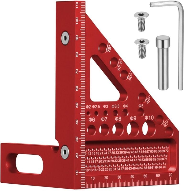 3D-Mehrwinkel-Zimmermannswinkel mit versteckten Stiften, 22,5–90 ° Aluminiumlegierung 3D-Quadrat mit 11 verschiedenen Ar...