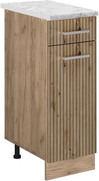 Küchenunterschrank R-Line, Artisan-Eiche, 30 cm ap Marmor Vicco