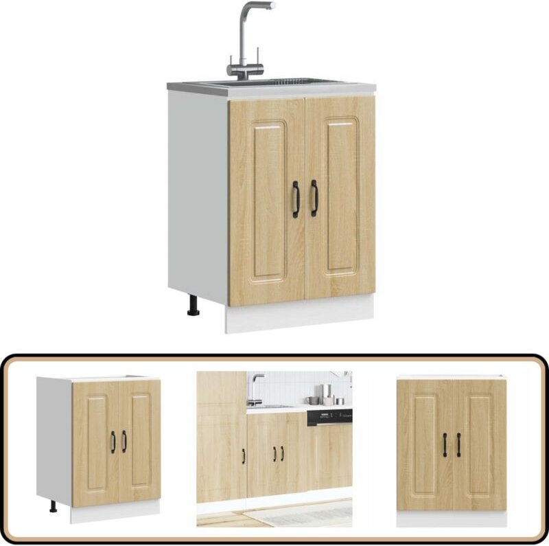 Spülenunterschrank Kalmar Sonoma-Eiche 60x46x81,5 cm - Vidaxl