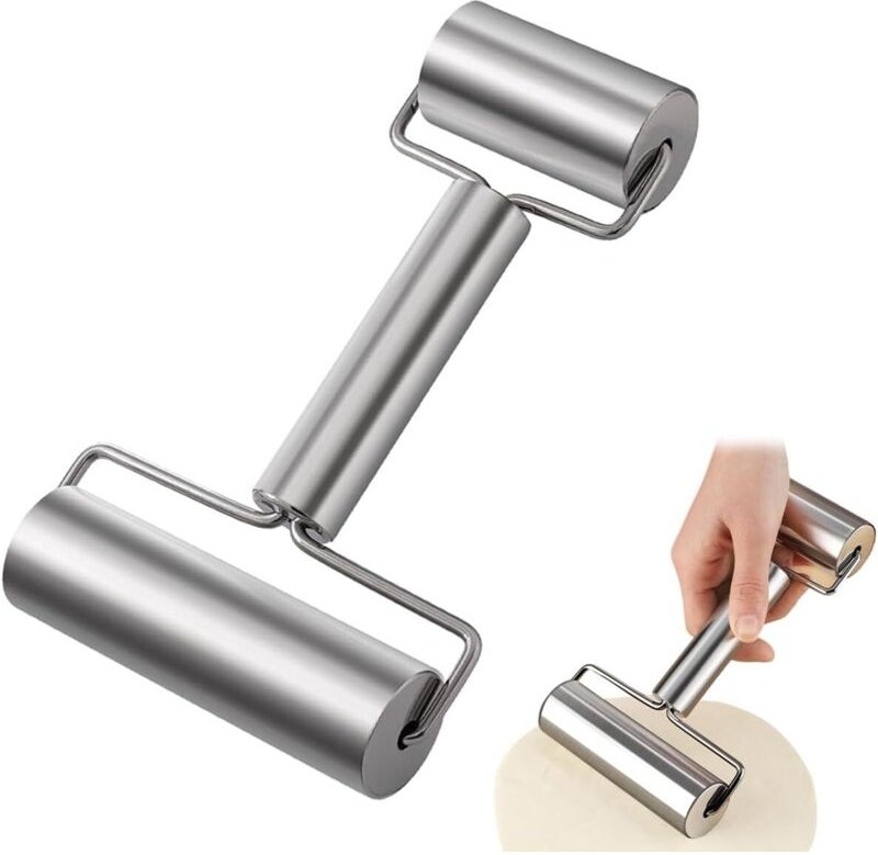 Nudelholz mit 2 Nudelhölzern, Nudelholz mit antihaftbeschichteter Oberfläche, Küchen-Nudelholz für Pizza, Nudeln, Kuchen...