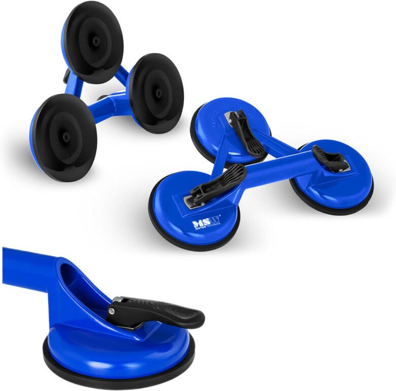 MSW - Saugheber Set Glassauger Vakuumsauger Glasheber 3 Saugköpfe 2 Stk. Je 120 Kg