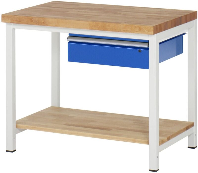 Werkbank Modell 8001 mit Ablageboden BxTxH 1000x900x840mm - RAU