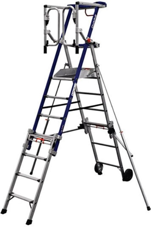 Matisère - Teleskop-Podesleiter 4 bis 7 Stufen - Max. Arbeitshöhe 3.79m - PIRLXT7-U/ALU