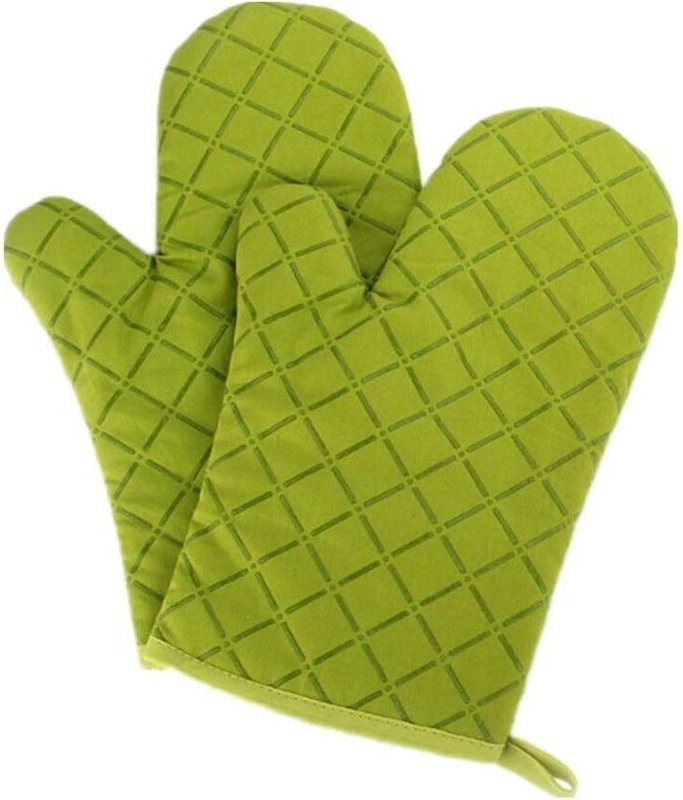 Premium rutschfeste Ofenhandschuhe (1 Paar) bis 240 °c – extrem hitzebeständige Silikon-Grillhandschuhe (grün) - Lntyq