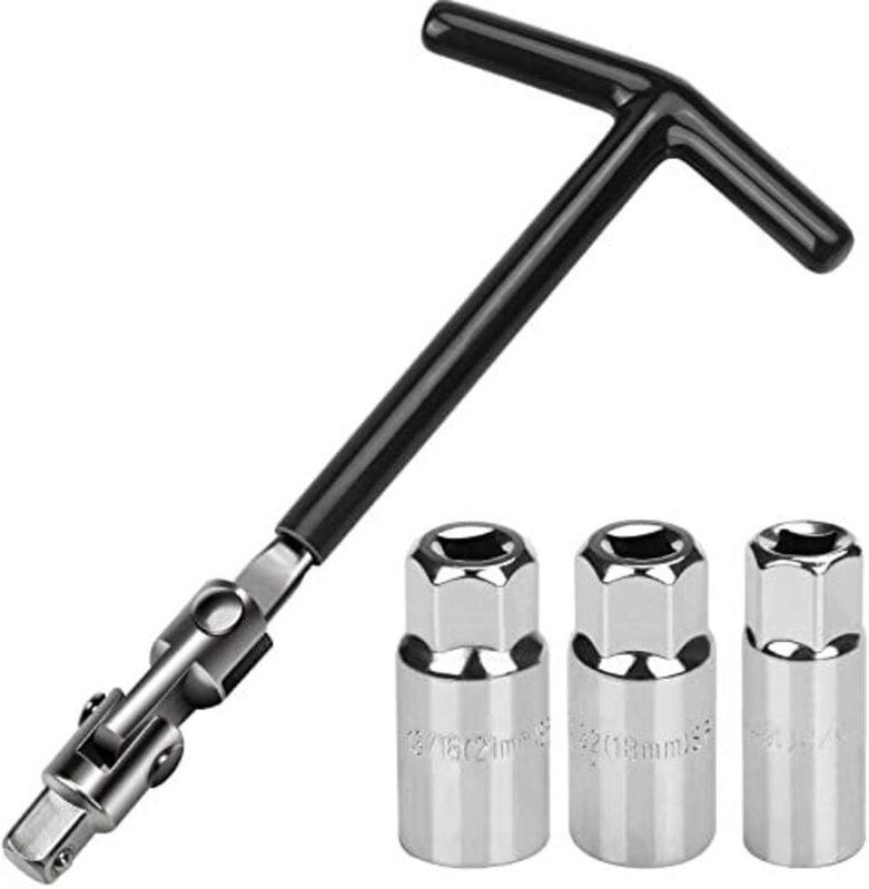 4er Set Zündkerzenschlüssel 16/18/21 mm - Universal für Auto und Motorrad - Zündkerzenausdreher