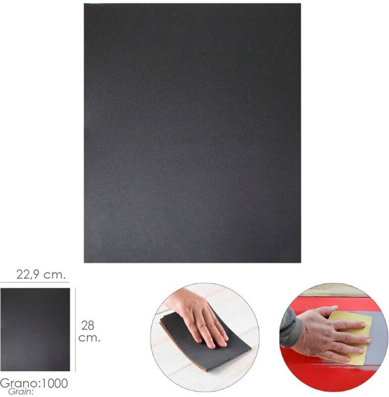 Schleifpapier Wasserkörnung 1000 1 Bogen 28x22,9 cm.