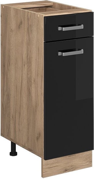 Thumbnail - Vicco - Küchenunterschrank R-Line, Schwarz Hochglanz, 30 cm ohne Arbeitsplatte