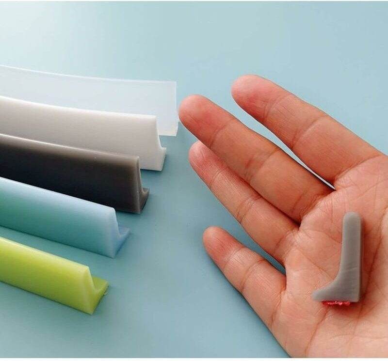 Badezimmer-Wasserstopper-Streifen, zusammenklappbare Duschbarriere und System, weiß, 50 cm