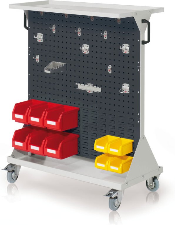 Kappes RasterMobil® mobiler Arbeitsplatzschrank Größe 3 1270x1000x500mm 32-teilig mit Auflageboden aus Stahlblech - anth...