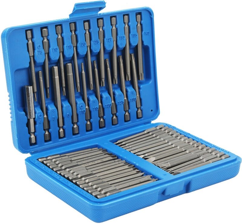 Thumbnail - 50 pcs extra langes Sicherheitsbit Set Square Flat Hex Spline Clutch Torq Multi Gry Größen Schraubendreherbits - Eosnow