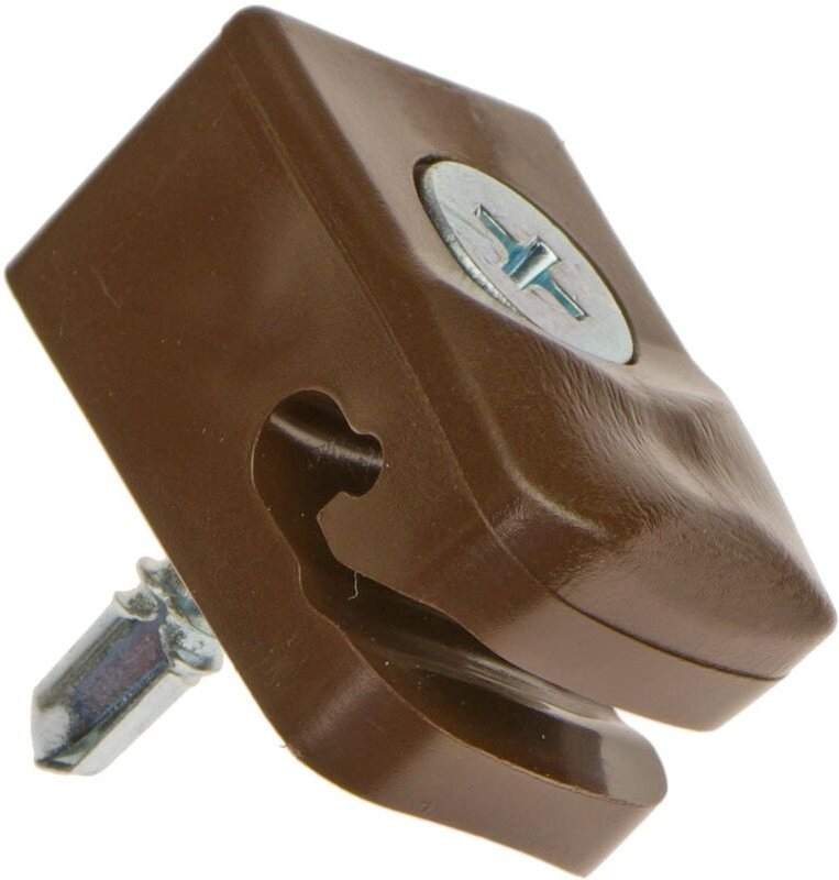 50 Stück Drahthalter mit Schraube Spanndrahthalter 16mm x 26mm in braun