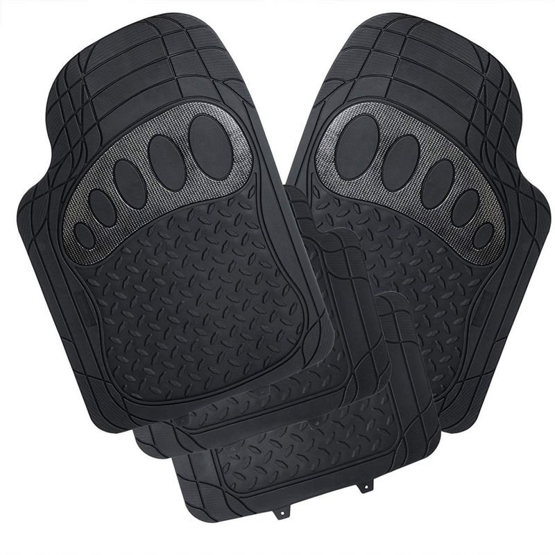 Universal Auto Fußmatten Gummimatten Zuschneidbar schwarz - Woltu
