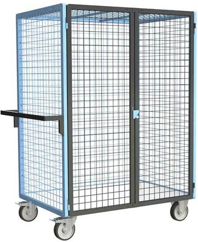 Gitterwagen mit Schloss, nicht markierend - Platte aus melaminbeschichtetem Holz 1165x785 mm - Tragfähigkeit 500 kg - 88...