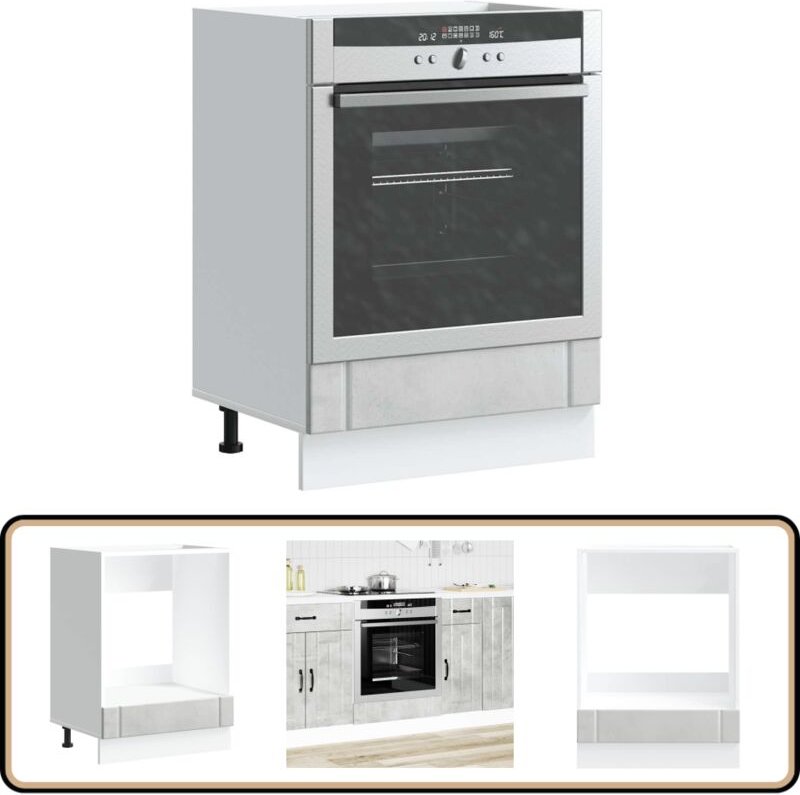 Herdumbauschrank Lucca Betongrau Holzwerkstoff - Vidaxl