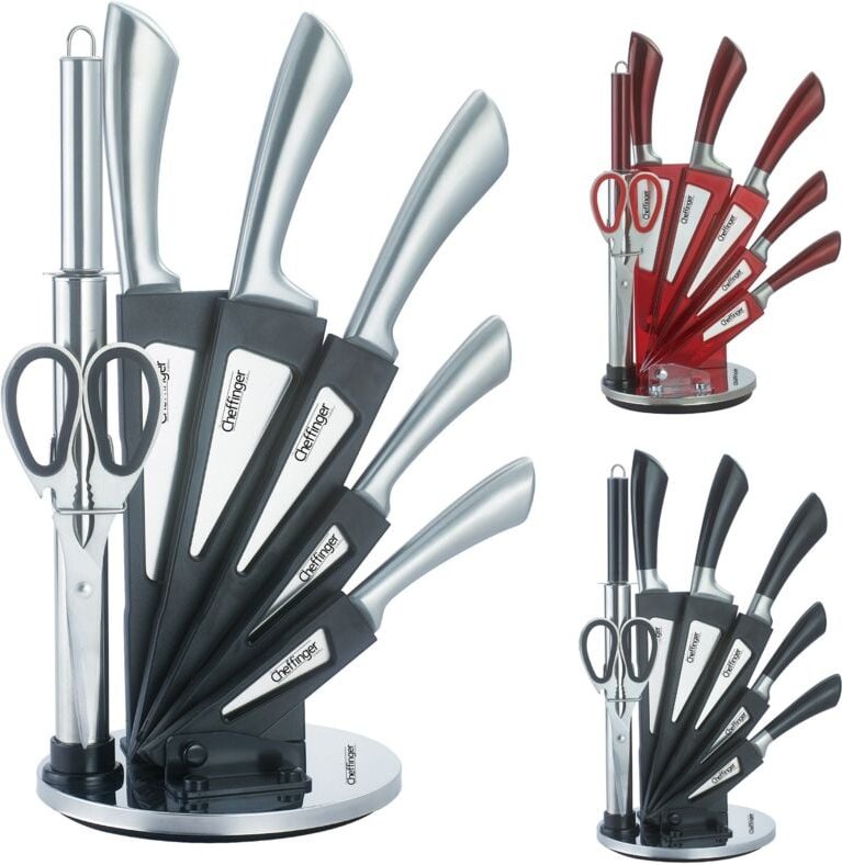 8-teiliges Profi Messer-Set Messerblock sehr hochwertiges Selbstschärfen Messer Küchenmesser Set Kochmesser Edelstahl in...