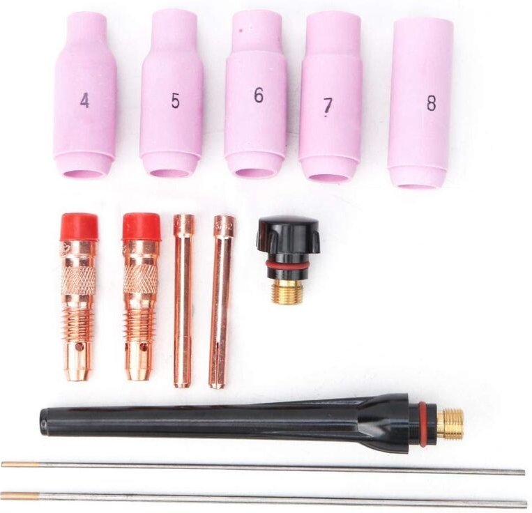 WIG-Schweißset, 13-teilig, WIG-Brenner-Zubehör 1,6 mm/2,4 mm für WP 17/18/26 WIG-Brenner, Verbrauchsmaterialien, Schweiß...
