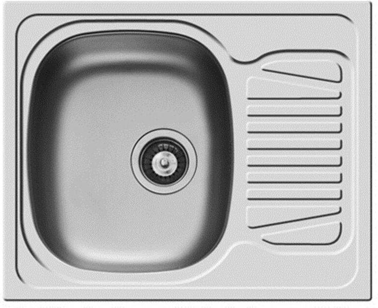 Edelstahlspüle SPARTA-4 mit zwei Hahnlöchern ab 45 cm Schrank reversibel mit Abtropffläche edelstahl Einbau Spüle mit Ex...