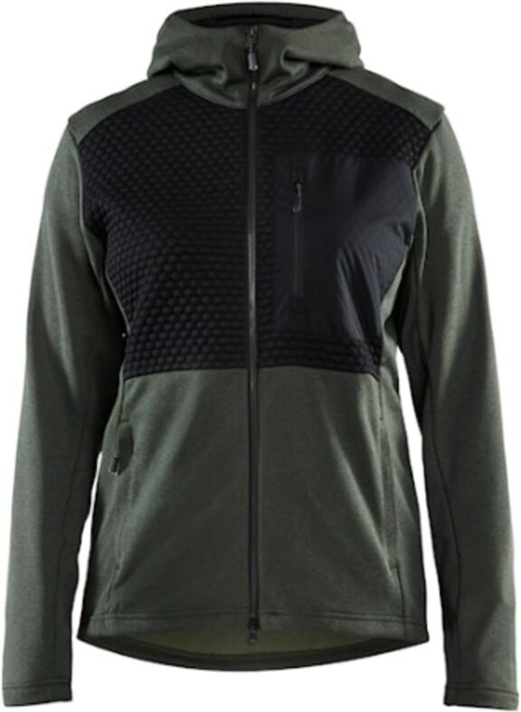 Arbeits-Sweatshirt mit Reißverschluss für Damen 3542 – Herbstgrün/Schwarz S