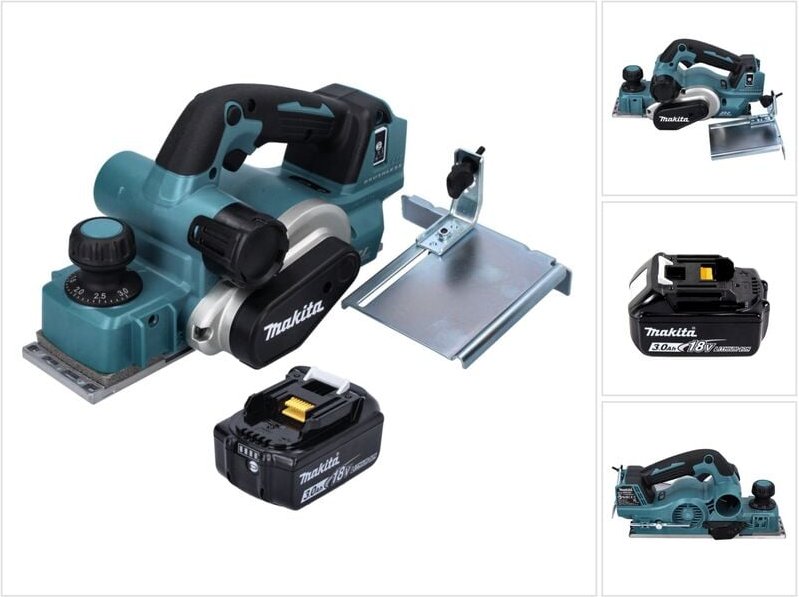 Makita DKP 181 F1 Akku Hobel Falzhobel 82 mm 18 V Brushless + 1x Akku 3,0 Ah - ohne Ladegerät