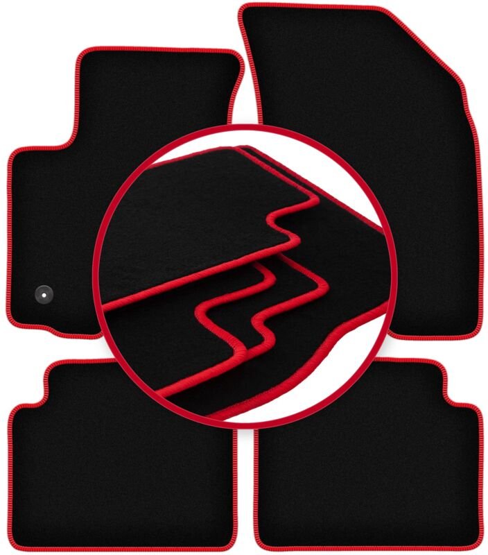 CARLUX-RED Autofußmatten für: Chevrolet Aveo I T200 / T250 Fließheck, Limousine (2002-2011)