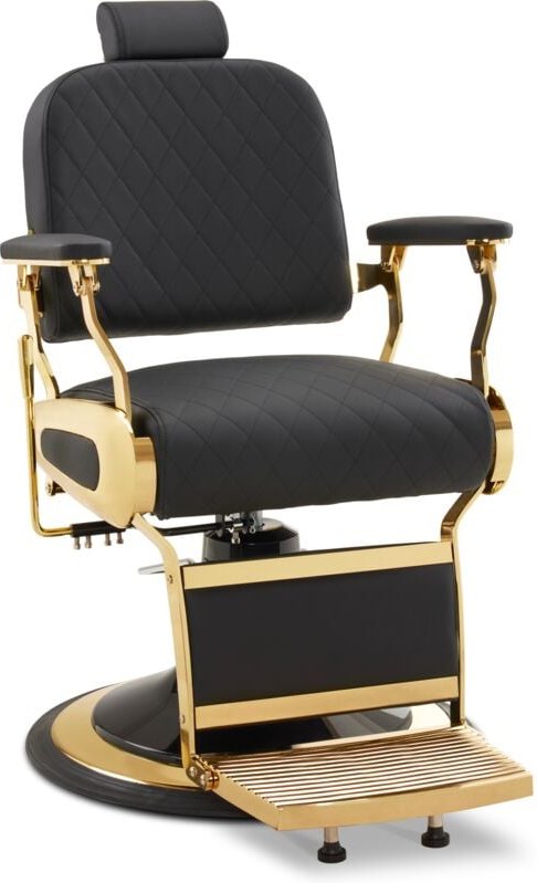 Friseurstuhl Kippbar, Friseursessel mit Kopfstütze, 360° Drehbar & Höhenverstellbar, Friseureinrichtung Modern Hydraulis...