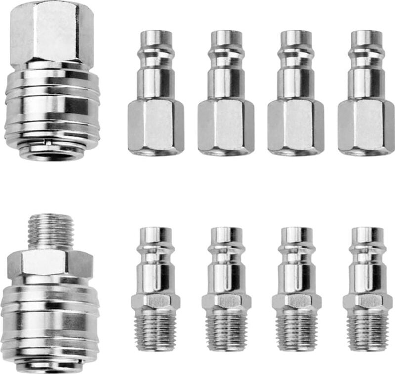 Kompressor-Schnellmontage, 10 Stück Kompressor-Armaturen 1/4 Zoll BSP, pneumatische Schnellmontage, Luft-Pneumatik-Kuppl...