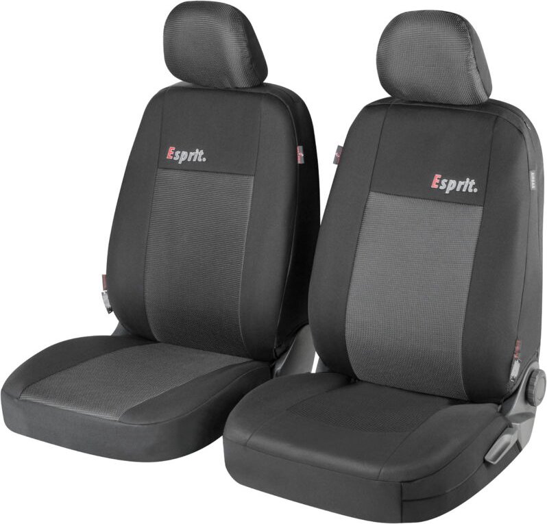 Autositzbezug ZIPP-IT Premium Esprit, PKW-Schonbezüge für 2 Vordersitze Normalsitz mit Reißverschluss-System schwarz