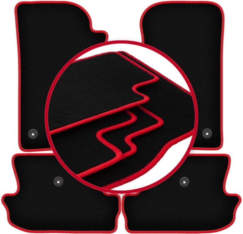 CARLUX-RED Auto-Fußmatten für: Jeep Wrangler JL 2 Türen (2017-)