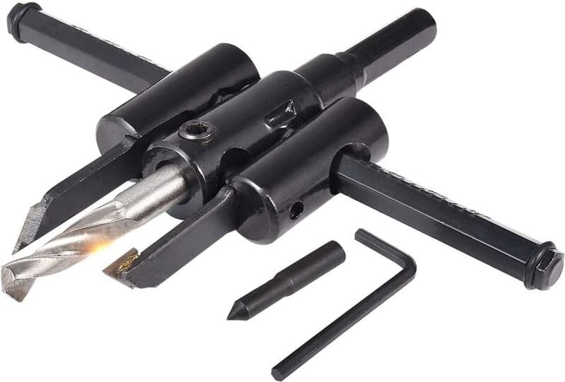 30 mm bis 120 mm verstellbares Kreisschneider-Säge-Set, Bohrer für Trockenbau-Holzsägen, rundes Schneiden, Holzbearbeitu...