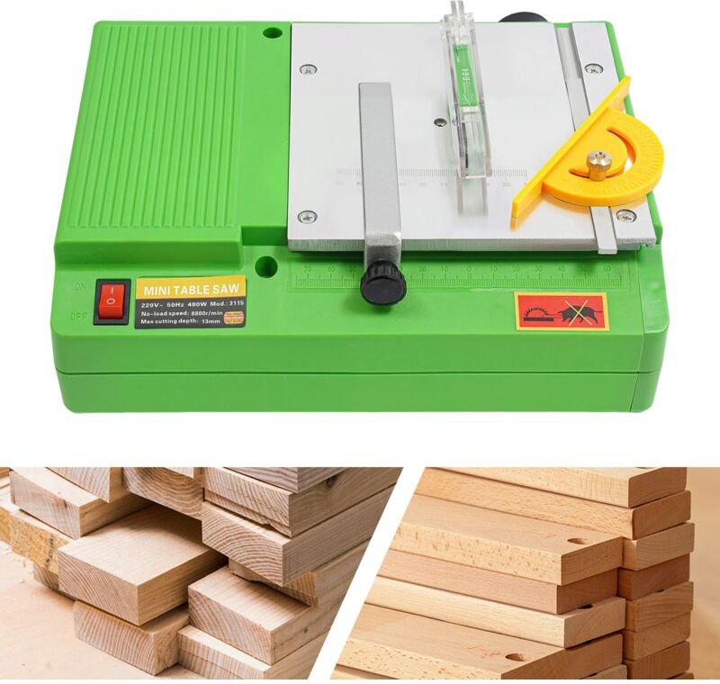 Mini Tischkreissäge 480W Dekupiersäge 220V Kleine Carving Machine Tragbare Tischsägen Holzbearbeitung Schneiden Polier 8...