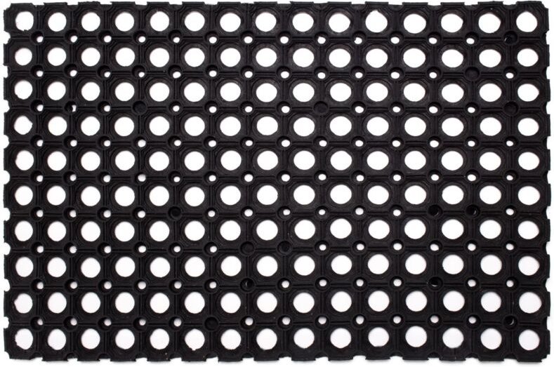 Ringgummimatte schwarz, 60 x 80 cm Schuhabstreifer & Fussmatten