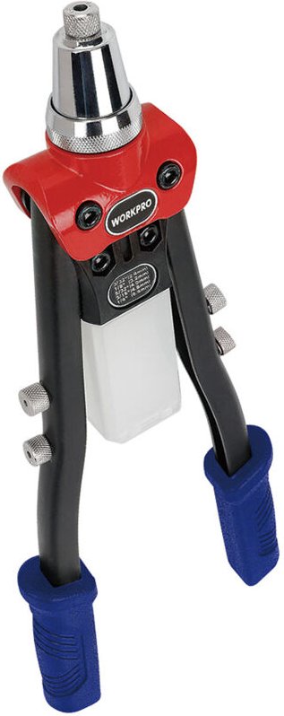 Handnietpistole de 400 mm, Hochleistungsnietmaschine mit 5 austauschbaren Nietköpfen (5 Mundstücke) und 100 Nieten, 5-in...