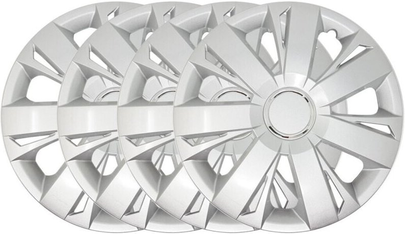 Trade Shop - 4er Set Radkappen Radkappen Radkappen Bolzen Auto Universal 16' Silber -