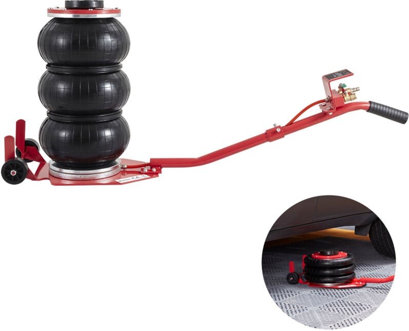 Mophorn - 3 Ton Air Jack Triple Bag 6600 lbs Pneumatic Lift 17.7' / 450 mm Schnelles Heben mit Stahlrohren Lange Griffe ...