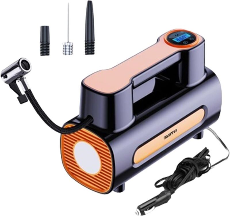 Elektrische SUP Pumpe, Wiederaufladbare Luftpumpe und Notlicht, Auto-Off, 12V DC, mit 4 Düsen, für Stand Up Paddle Board...