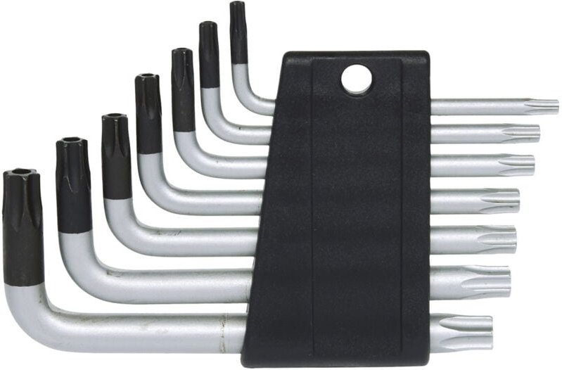 Torx-Winkelstiftschlüssel-Satz mit Bohrung, kurz, 7-tlgTB10-TB40