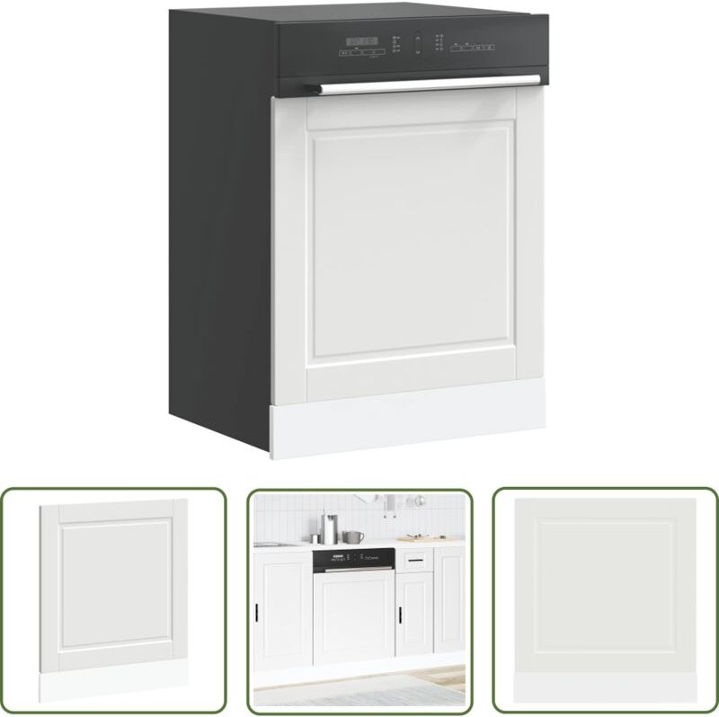 The Living Store - vidaXL Geschirrspülerblende Porto Weiß 60x1,5x67 cm Holzwerkstoff