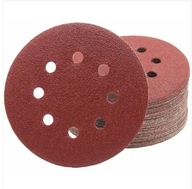 Ulisem Profi Schleifscheiben │ 50 Stück │ 8 Löcher │ Ø 125 mm │ Korn 80 │ für Exzenterschleifer │ Schleifblätter │ Schle...